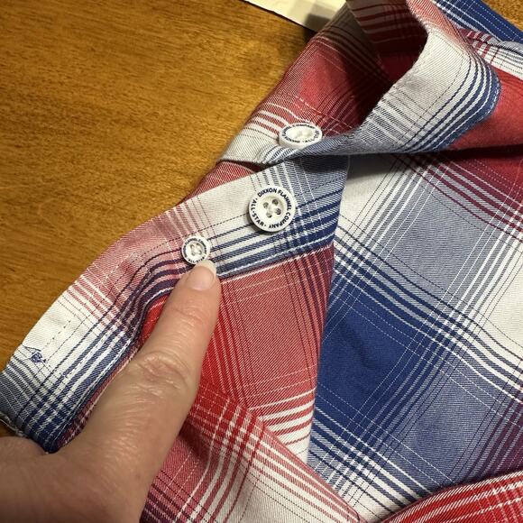 Dixxon Flannel Co All-Star Bamboo Short Sleeve Men’s Small Red White Blue Plaid - Picture 16 of 16